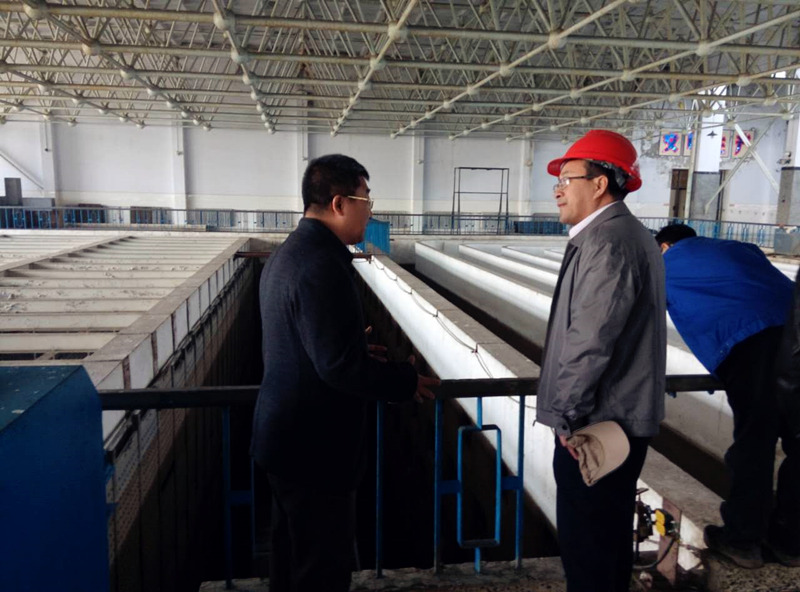 舒强董事长到哈西净水厂检查景观送水及施工改造工作进展情况